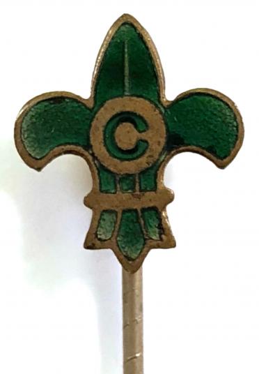 Boy Scouts Commissioner Officer green enamel lapel badge.