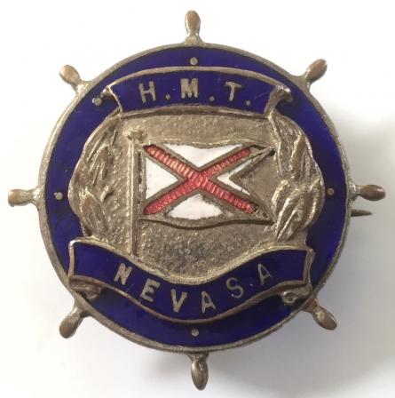 HMT Nevasa British India Steam Navigation Co ships wheel badge