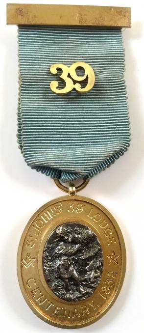 Masonic No 39 St.John the Baptist Lodge Centenary Jewel 