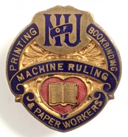 National Union of Printing Bookbinding Machine Ruling & Paper Worker badge