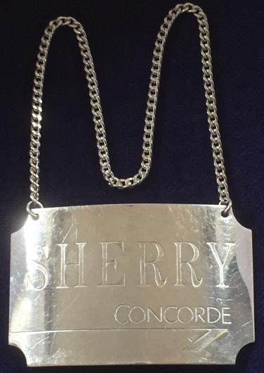 British Airways Concorde 1986 silver Sherry decanter label