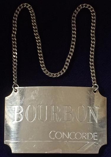 British Airways Concorde 1986 silver Bourbon whiskey decanter label