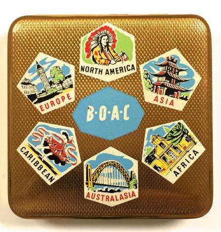 BOAC Airline souvenir ladies powder compact