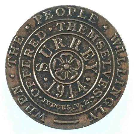 WW1 Surrey High Sheriffs 1914 volunteer badge. 