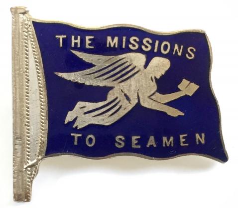 The Missions To Seamen enamel flag badge.