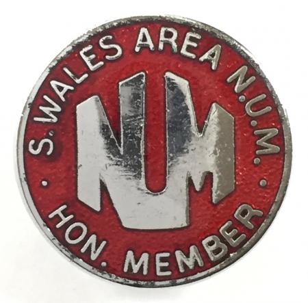 National Union of Mineworkers South Wales NUM trade union badge.