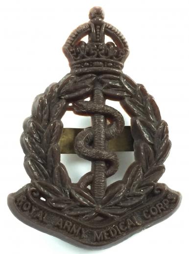WW2 Royal Army Medical Corps plastic economy issue cap badge.