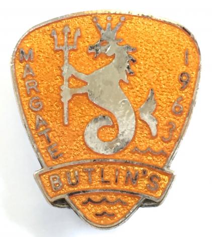 Butlins 1963 Margate Holiday Camp seahorse badge.