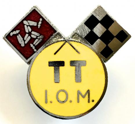 I.O.M. TT Motorcycle Racing Isle of Man tourist trophy races badge.