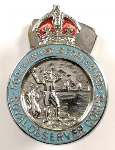 Royal Observer Corps Pre-1953 miniature ROC lapel badge.