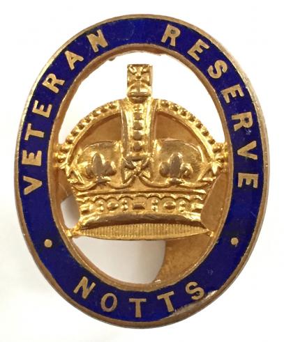Veteran Reserve Nottinghamshire home front badge.