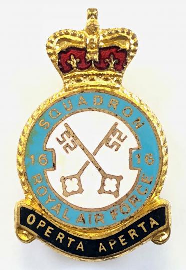 RAF No 16 Squadron Royal Air Force badge circa 1950.