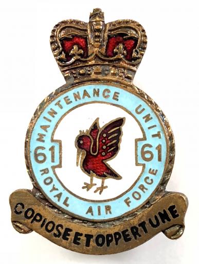 RAF Handforth No 61 Maintenance Unit Royal Air Force MU badge.