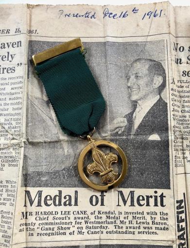 Boy Scouts 1961 Medal of Merit award for outstanding services.