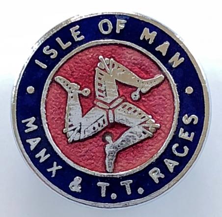 Isle of Man Manx & T.T. Races motorcycle badge.