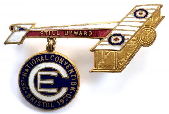Christian Endeavour 28th National Convention Bristol 1920 biplane badge.