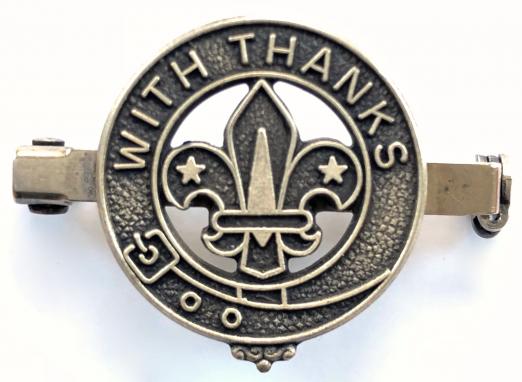 Boy Scouts With Thanks 2006 hallmarked silver badge.