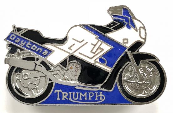 Triumph Daytona motorcycle advertising badge.