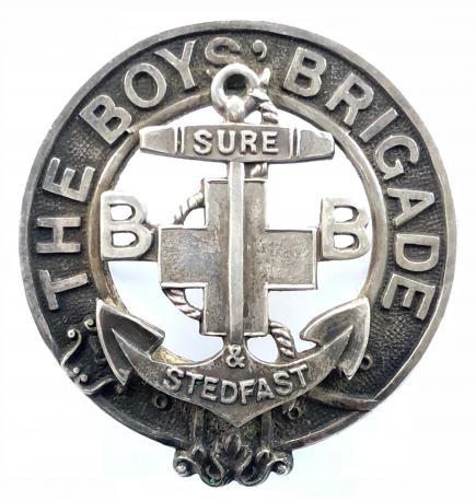 Boys Brigade officers 1929 silver hat badge