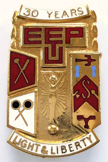 Electrical Electronic Telecom & Plumbing Union EETPU 30 Years badge.