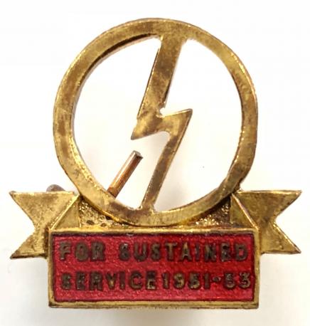Union Movement For Sustained Service 1951-53 special award badge