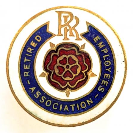 Rolls Royce retired employees association badge.