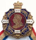 Queen Victoria 1897 Jubilee commemorative patriotic pin brooch