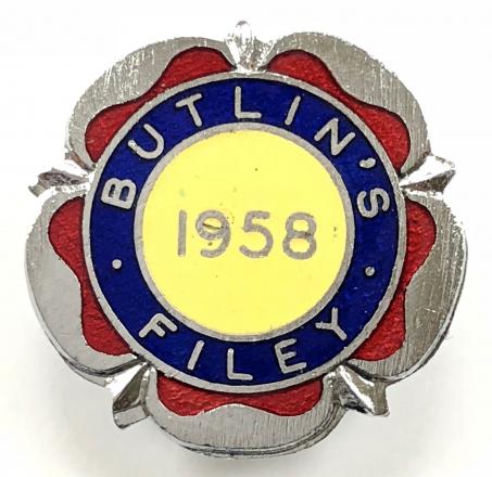 Butlins 1958 Filey Holiday Camp Yorkshire Rose badge.