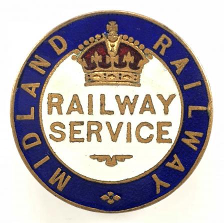 WW1 Midland Railway War Service numbered badge