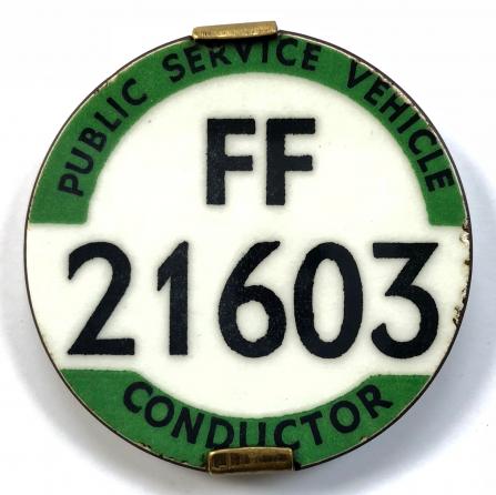 PSV bus conductor Eastern Area licensing badge