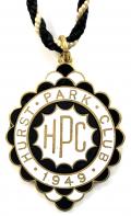 1949 Hurst Park horse racing club badge