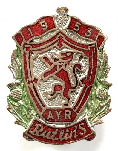 Butlins 1953 Ayr holiday camp lion badge