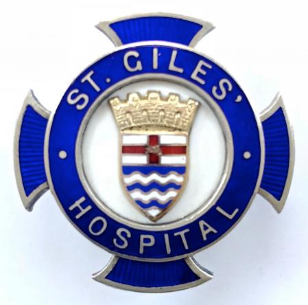St Giles Hospital London 1930 silver nurses badge