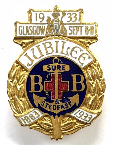 Boys Brigade 1933 Glasgow Jubilee celebrations badge