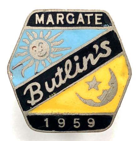Butlins 1959 Margate holiday camp sun & moon badge