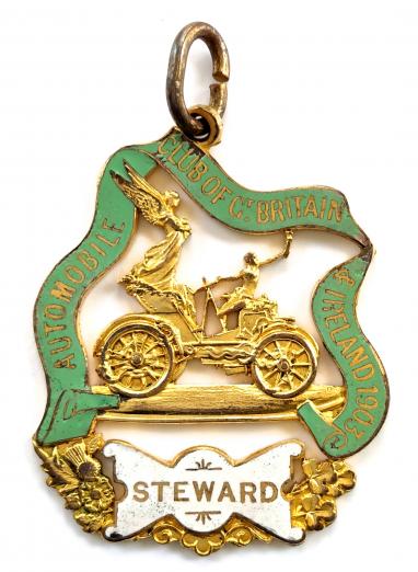 1903 Automobile Club of Great Britain and Ireland stewards badge Dublin made