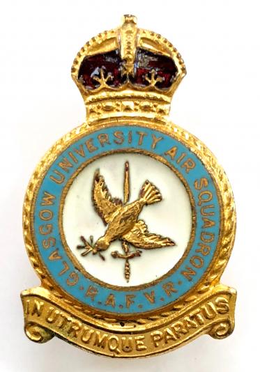 RAFVR Glasgow University Air Squadron badge circa 1941