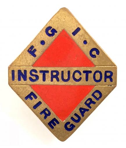 WW2 Fire Guard Instructors Course FGIC pin badge