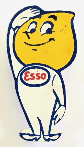 Esso Oil Drop man celluloid advertising badge