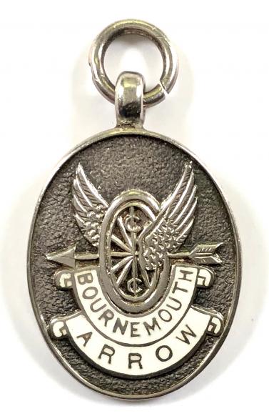 Bournemouth Arrow Cycling Club 1961 silver prize medal fob