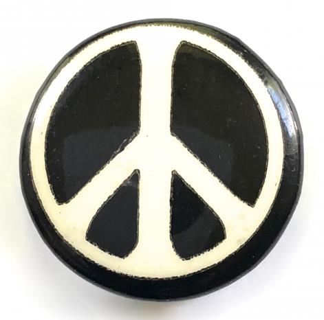 Campaign for Nuclear Disarmament ban the bomb CND activists badge