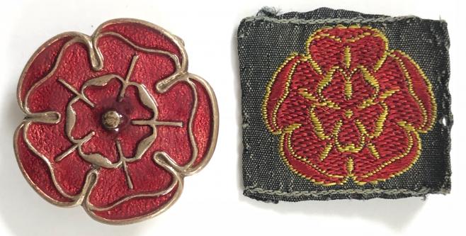 Girl Guides County Lancashire North West cloth and metal badges
