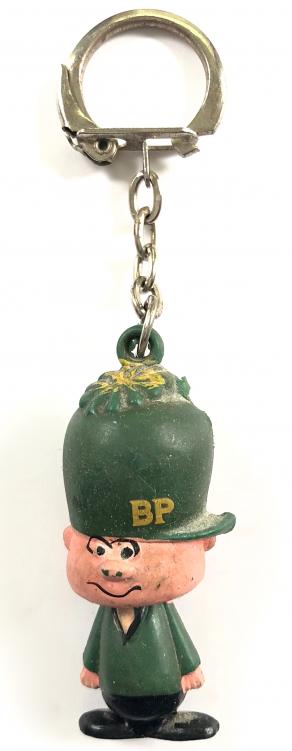 BP Petrol and Oil man advertising key ring badge