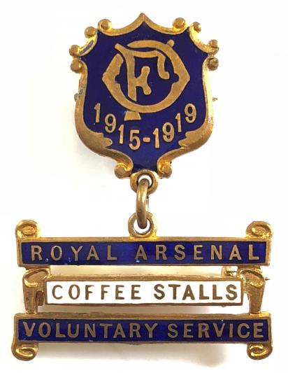 Royal Arsenal Ordnance Factory coffee stalls voluntary service 1919 tribute medal