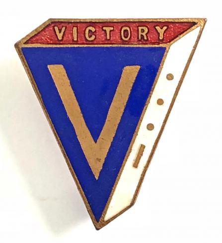 Winston Churchill morse code V for Victory patriotic badge by Stattons