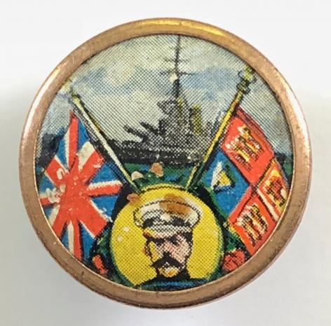 WW1 Lord Kitchener flags and battleship fundraisers badge