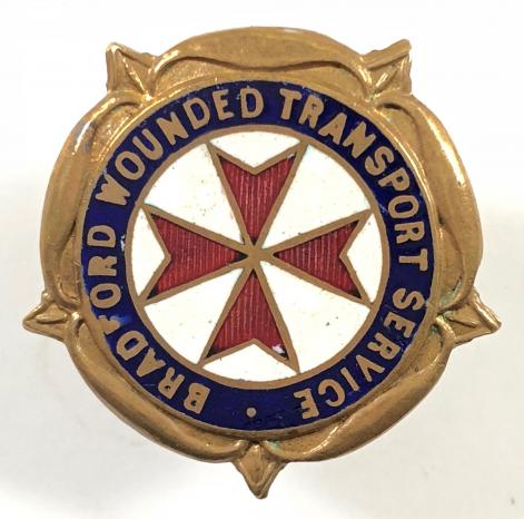 WW1 Bradford Wounded Transport Service joint war committee badge