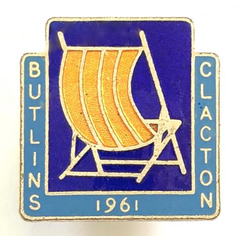 Butlins 1961 Clacton holiday camp deckchair badge