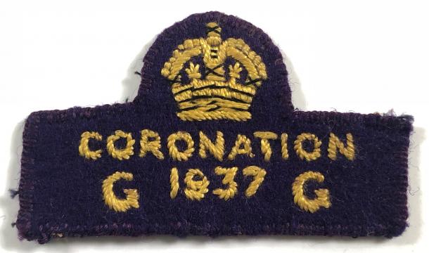 Girl Guides King George VI 1937 Coronation felt cloth badge