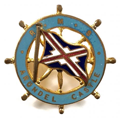 RMS Arundel Castle Union-Castle Shipping Line ships wheel badge